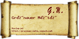 Grünauer Máté névjegykártya